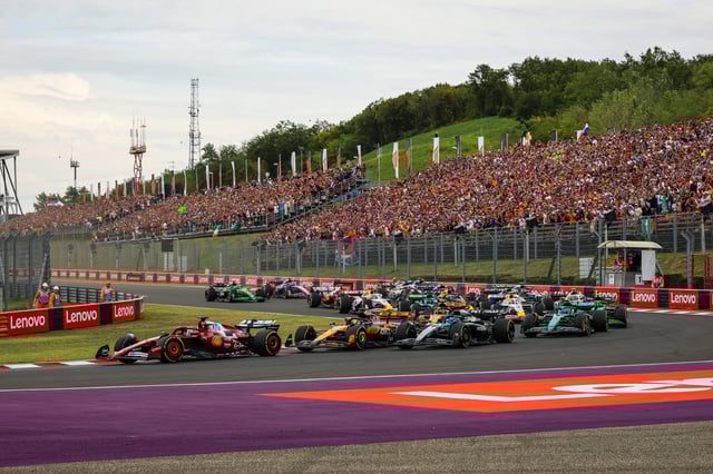 The race start during the F1 Grand Prix of Hungary at Hungaroring on August 3, 2025 in Budapest, Hungary.