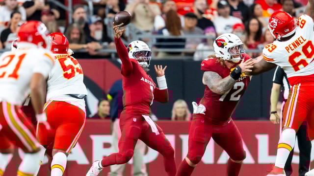 Arizona Cardinals quarterback Kyler Murray against the Kansas City Chiefs during a preseason NFL game at State Farm Stadium. 