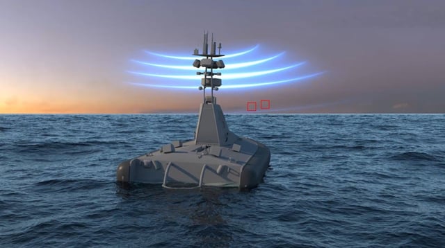 Rendition of a USV using the Leonardo DRS Maritime Mission Equipment Package. Credit: Leonardo DRS Inc/Business Wire.
