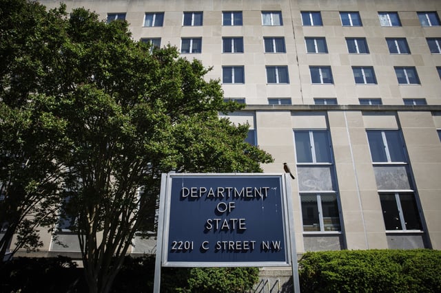 The U.S. Department of State is seen on May 2, 2025 in Washington, D.C.