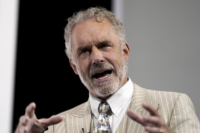 Jordan Peterson speaking during the Alliance for Responsible Citizenship conference at ExCel London, at the Royal Victoria Dock in east London, taken on February 17.