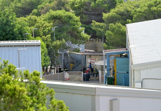 The reception centre for migrants on the Italian  island of Lampedusa, where survivors from the latest deadly migrant boat capsize have been taken