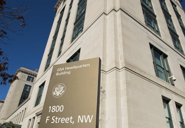 The General Services Administration (GSA) Headquarters building. (SAUL LOEB/AFP via Getty Images)