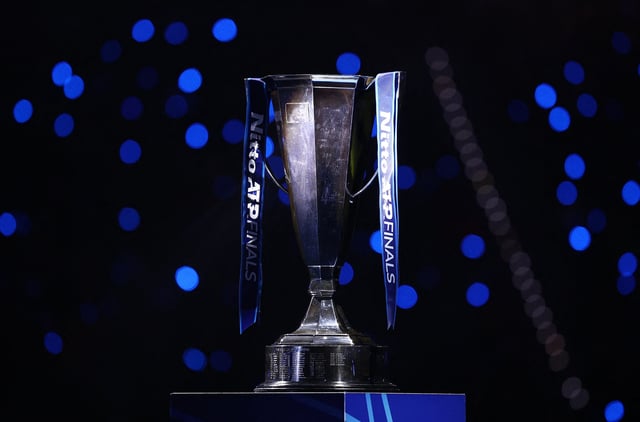 Tennis - ATP Finals - Inalpi Arena, Turin, Italy - November 17, 2024 General view of the ATP Finals trophy REUTERS/Guglielmo Mangiapane/File Photo