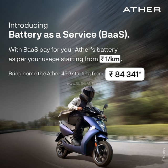 Ather 450 BaaS Pricing and Details