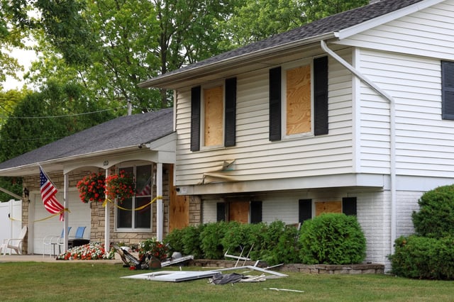 A third person has died from the house fire along the 1200 block of North Green Meadows Boulevard in Streamwood on Aug. 12, 2025. (Stacey Wescott/Chicago Tribune)