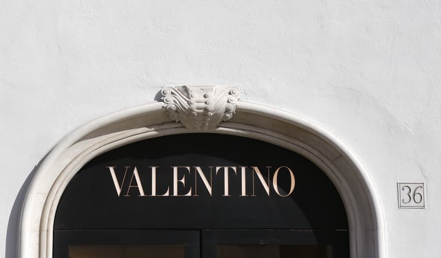 The logo of Valentino is seen in a shop in downtown Rome, Italy February 10, 2016. REUTERS/Tony Gentile/File Photo