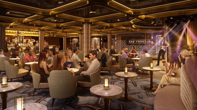 The Carnival Festivale's Alchemy Bar will boast extra lounge space and a stage for live music.