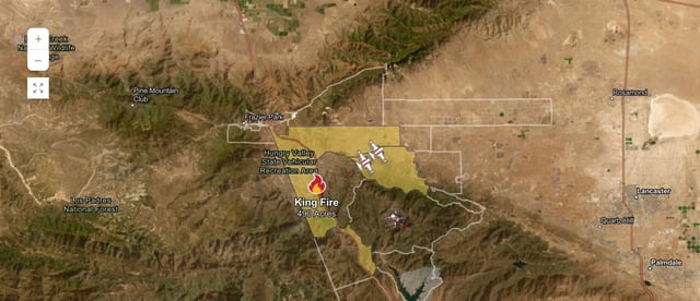 A map from CAL FIRE shows where the evacuation warnings, shown in yellow, have been issued.