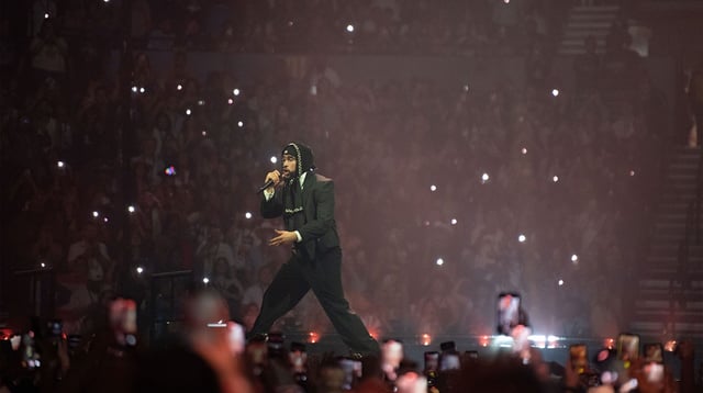 Bad Bunny performs at Bridgestone Arena for his “Most Wanted Tour” in Nashville, Tenn., Saturday, May 11, 2024.