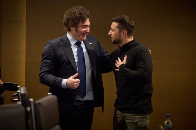 Javier Milei y Volodimir Zelensky, en 2024
