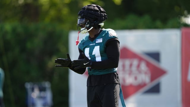 Jul 23, 2025; Philadelphia, PA, USA; Philadelphia Eagles wide receiver A.J. Brown (11) runs a practice drill during training camp at NovaCare Complex. Mandatory Credit: Kyle Ross-Imagn Images
