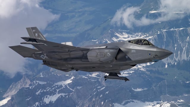 File photo of a U.S. Air Force F-35 during the Air2030 evaluation in Switzerland. (Image credit: Armasuisse)