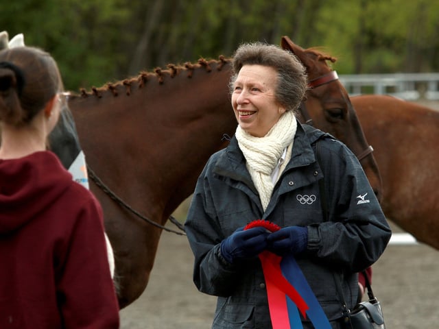 FILE - Britain's Princess Anne hands out ribbons following a demonstration at the Victoria Therapeutic Riding Association in Saanichton, British Columbia, Sunday, May 5, 2024. Buckingham Palace says Princess Anne has sustained minor injuries and concussion following an incident on the Gatcombe Park estate on Sunday, June 23, 2024. The 73-year-old sister of King Charles III has been hospitalized as a precautionary measure for observation and is expected to make a full recovery. (Chad Hipolito/The Canadian Press via AP, File)