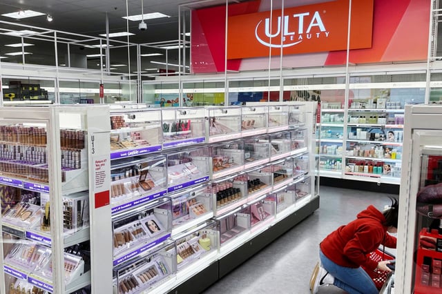The Ulta Beauty section of a Target store in White Plains, N.Y., on Nov. 17, 2022.