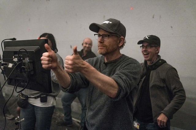 Ron Howard on the set of SOLO: A STAR WARS STORY.
