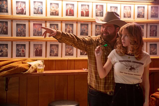 Paul Walter Hauser and Sydney Sweeney in “Americana.”