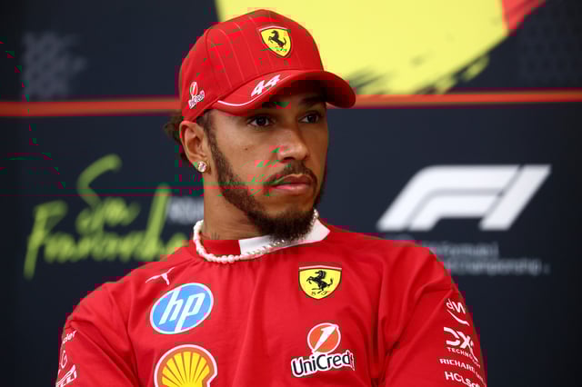 Lewis Hamilton of Great Britain and Scuderia Ferrari looks on in the Drivers Press Conference during previews ahead of the F1 Grand Prix of Belgium at Circuit de Spa-Francorchamps on July 24, 2025 in Spa, Belgium.