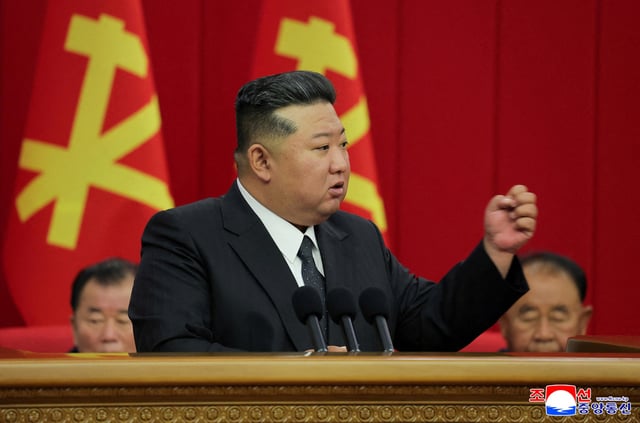 North Korean leader Kim Jong Un attends the 12th Plenary Session of the 8th Central Committee of the Workers' Party of Korea, in Pyongyang, North Korea, in this picture released by North Korea's official Korean Central News Agency on June 24, 2025. KCNA via REUTERS/File Photo