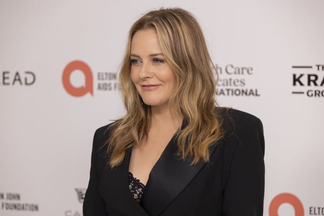 Alicia Silverstone arrives at the 32nd Annual Elton John AIDS a Academy Awards Viewing Party on Sunday, March 10, 2024, at West Hollywood Park in West Hollywood, Calif. 