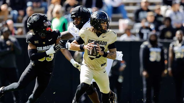 Colorado Buffaloes quarterback Julian Lewis (10) during the spring game at Folsom Field. Mandatory Credit: Isaiah J. Downing-Imagn Images