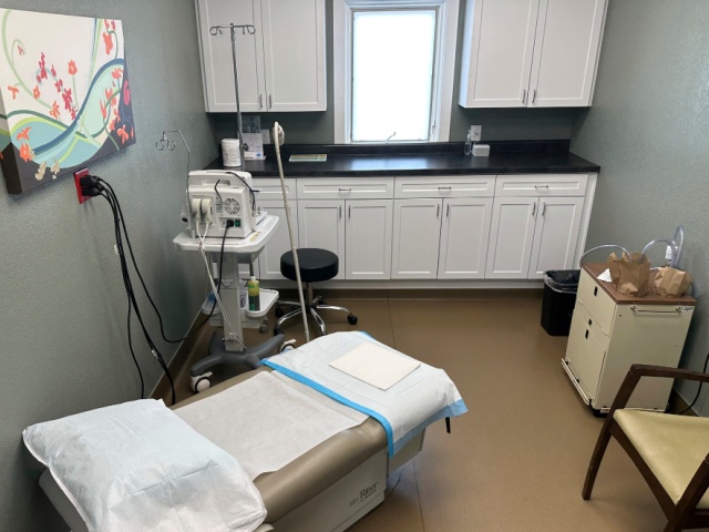 A procedure room at Wellspring Health Access, Wyoming's only abortion clinic, is seen Tuesday, April 8, 2025, in Casper, Wyo. (AP Photo/Mead Gruver)