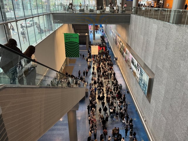  The Aritzia Warehouse Sale runs Aug. 26 to Sept. 1, 2025. A view of the sale lineup during the Friends & Family day in 2024.