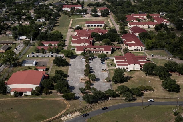 A drone view captures the Federal Prison Camp, a lower security facility where the U.S. Bureau of Prisons said Ghislaine Maxwell has been transferred to continue serving her 20-year sentence for helping the late financier and sex offender Jeffrey Epstein sexually abuse underage girls, in Bryan, Texas, U.S., August 1, 2025. REUTERS/Adrees Latif


     TPX IMAGES OF THE DAY     