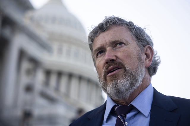 Rep. Thomas Massie (R-Ky.) speaks with reporters outside the U.S. Capitol July 21, 2025.
