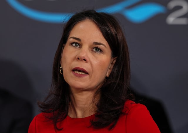 German Foreign Minister Annalena Baerbock attends the London Sudan conference, marking the two-year anniversary of the Sudan conflict, at Lancaster House, in London, Britain April 15, 2025. REUTERS/Isabel Infantes/Pool/File Photo