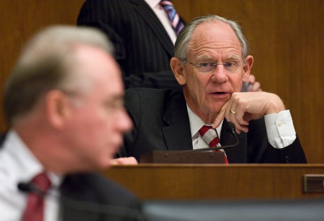 Then-Rep. Michael N. Castle, R-Del., is pictured at a Financial Services Committee markup in 2012. (Scott J. Ferrell/CQ Roll Call)