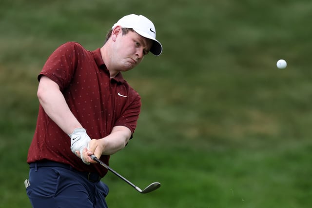 OWINGS MILLS, MARYLAND - AUGUST 14: Robert MacIntyre of Scotland plays a shot on the second hole during the first round of the BMW Championship 2025 at Caves Valley Golf Club on August 14, 2025 in Owings Mills, Maryland. (Photo by Andy Lyons/Getty Images)