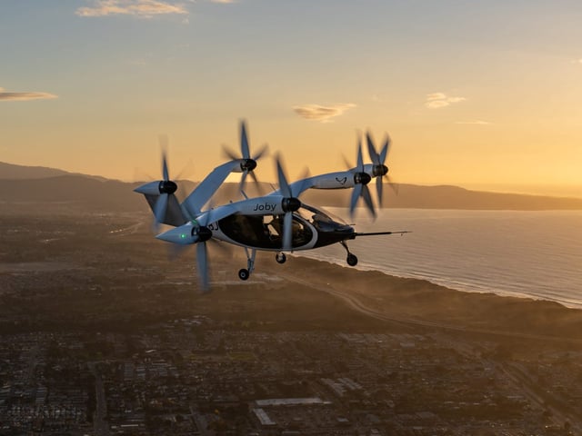A Joby air taxi in flight.