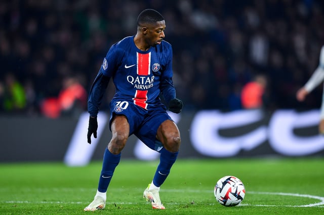 Ousmane Dembele of PSG controls the ball during the Ligue 1 match between Paris Saint-Germain FC and Olympique de Marseille at Parc des Princes on March 16, 2025 in Paris, France.