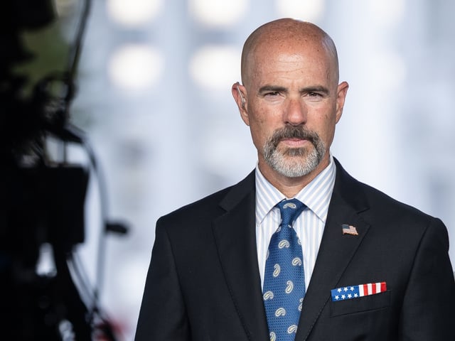Terry Cole, administrator of the Drug Enforcement Administration (DEA) and interim federal administrator for the DC Metropolitan Police Department, during a television interview outside the White House in Washington, DC, US, on Tuesday, Aug. 12, 2025. US President Donald Trump announced he would take control of Washington's DC's Metropolitan Police Department and deploy the National Guard as part of a push to reduce crime and homelessness in the nation's capital. Photographer: Francis Chung/Politico/Bloomberg