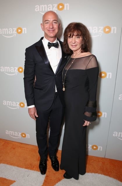 Jeff Bezos and Jackie Bezos on Sept. 18, 2016 in West Hollywood, California.  
