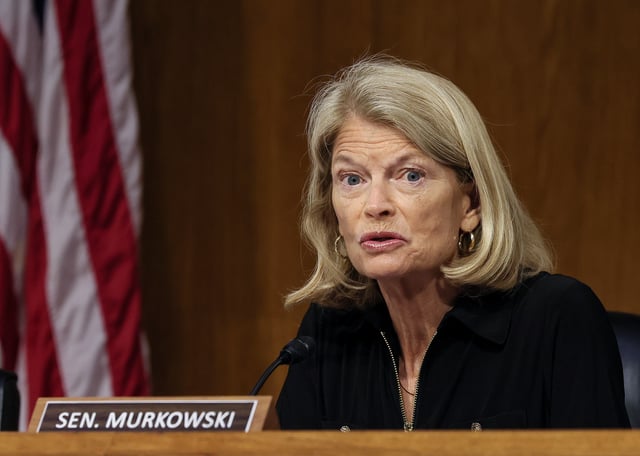 Senator Lisa Murkowski, an Alaska Republican, speaks during a committee hearing in Washington, D.C. on July 11, 2023.
