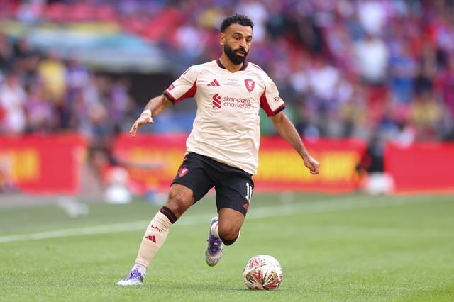 Mohamed Salah of Liverpool during the 2025 FA Community Shield match between Crystal Palace and Liverpool at Wembley Stadium on August 10, 2025 in London, England.