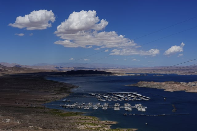 FILE - Lake Mead at Hoover Dam, Thursday, Aug. 22, 2024, near Boulder City, Nev. (AP Photo/Julia Demaree Nikhinson, file)
