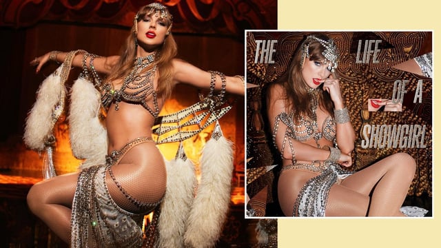 Taylor Swift had a suggestive photoshoot for her upcoming album The Life of a Showgirl