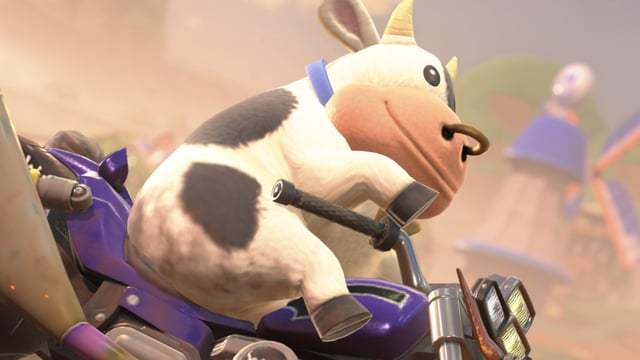 cow driving in mario kart world