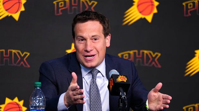 Suns owner Mat Ishbia speaks with the press during a news conference at Footprint Center in Phoenix on May 1, 2024.

Patrick Breen/The Republic / USA TODAY NETWORK