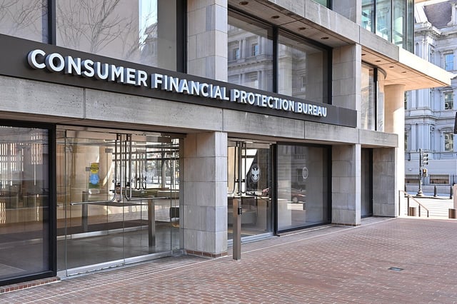 Consumer Financial Protection Bureau entrance, Washington, DC