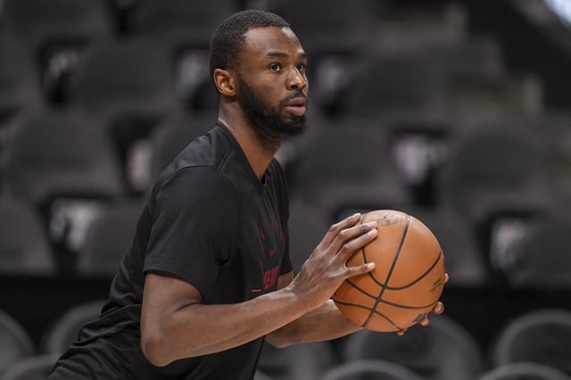 Feb 24, 2025; Atlanta, Georgia, USA; Miami Heat forward Haywood Highsmith (24) on the court prior to the game against the Atlanta Hawks at State Farm Arena. Mandatory Credit: Dale Zanine-Imagn Images/File Photo