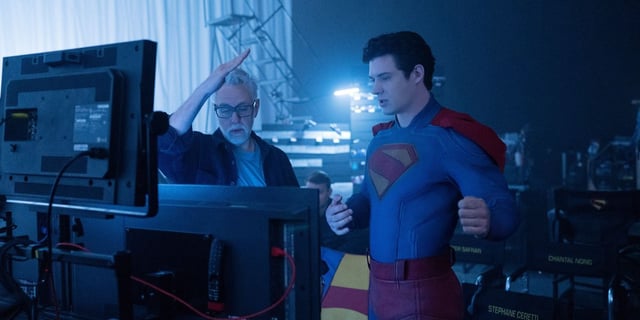 James Gunn and David Corenswet in the set of 'Superman.'