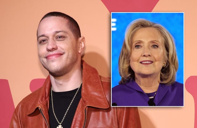 Pete Davidson and Hillary Clinton. (Getty Images)