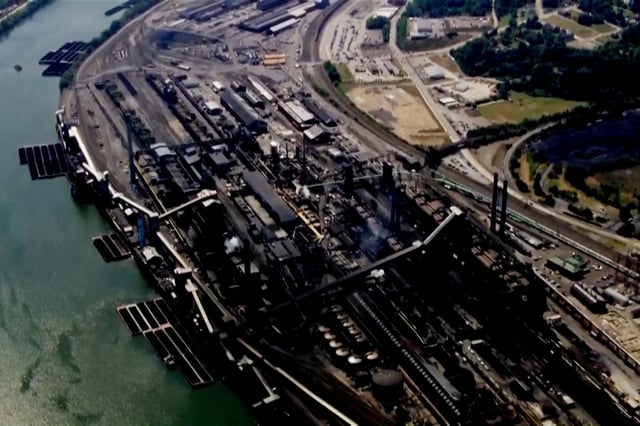 U.S. Steel's Clairton Coke Works plant is seen after an explosion in Clairton, Pennsylvania, U.S. August 11, 2025 in this screengrab obtained from an aerial video. ABC Affiliate WTAE via REUTERS/File Photo