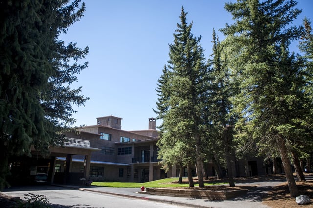 FILE - The exterior Jackson Lake Lodge is seen in Moran, Wy., Aug. 25, 2023. (AP Photo/Amber Baesler, File)
