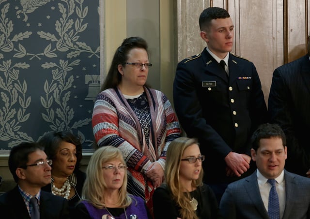 Rowan County clerk Kim Davis on January 12, 2016, in Washington, D.C. (Photo by Alex Wong/Getty Images)