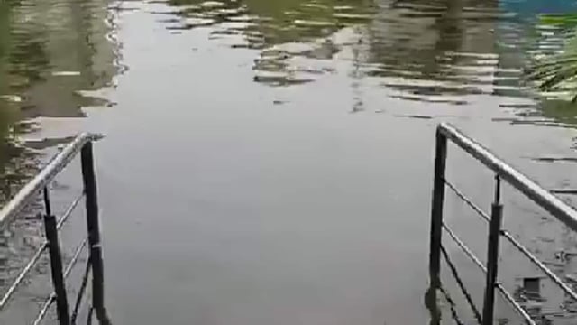 Inundated campus of a school in Nithari. (HT photo)